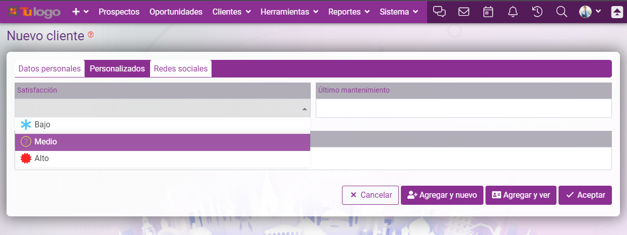 Nuevo cliente Upnify CRM