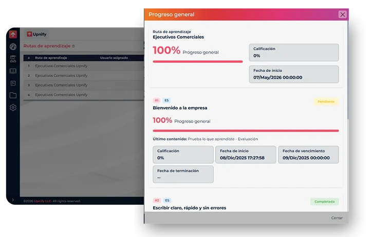 Capacitación empresarial en Upnify